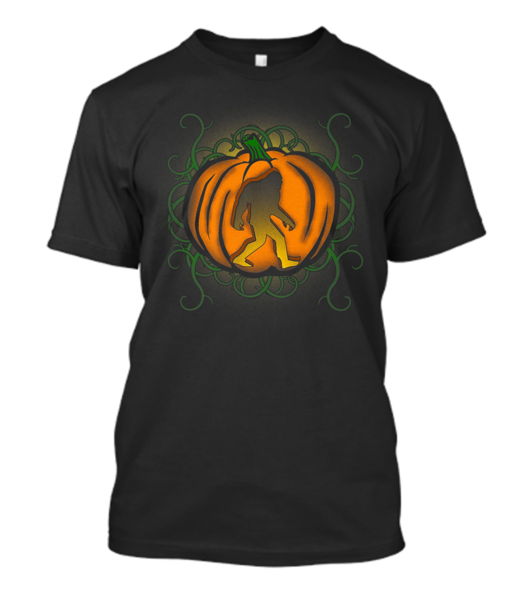 Bigfoot Sasquatch Pumpkin Carved Halloween Kids Dad29 T-Shirt