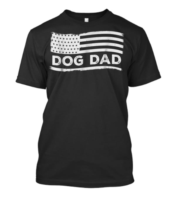 Dog Dad Distressed American Flag T-Shirt