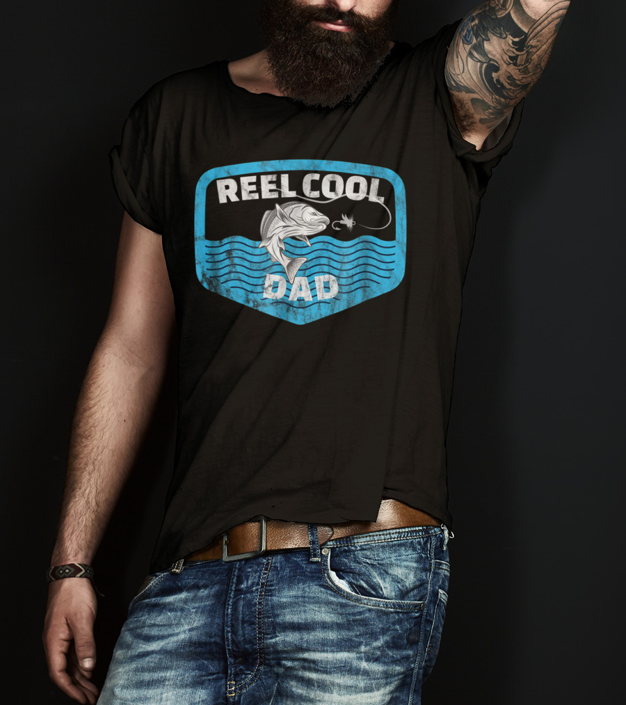 Reel Cool Dad Fathers Day Fishing Fish80 T-Shirt