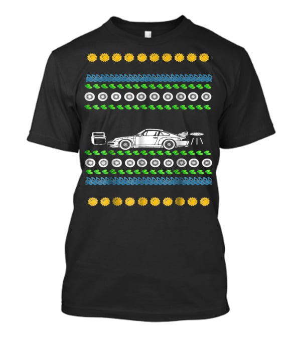 Car Ugly Christmas Race Track Dad Summer Tire Sun Duck Icons T-Shirt