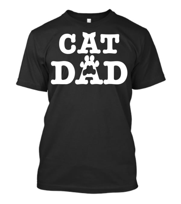 Cat Ears Paw Graphic Cat Dad Fathers T-Shirt