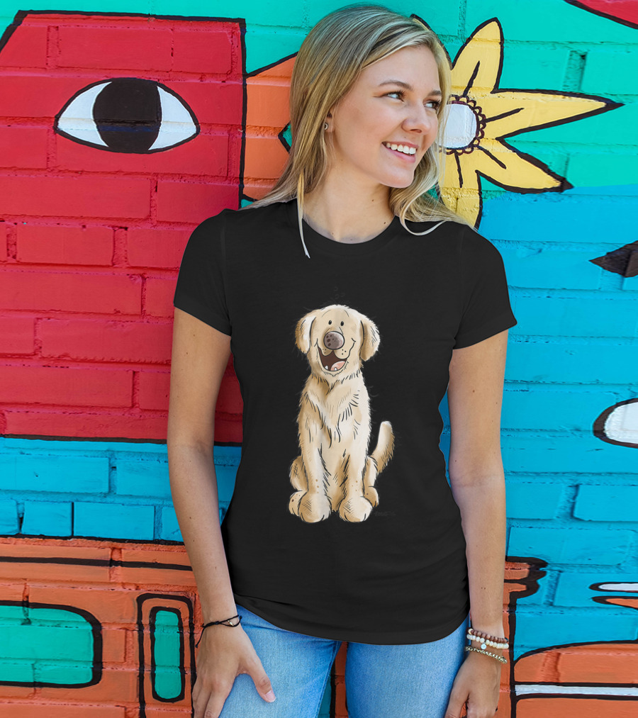 Golden Retriever I Dog Mom Dad Cool T-Shirt