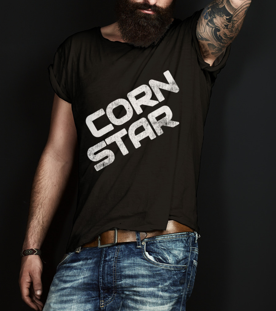 Corn Star Funny Dad Fathers Cornhole Bar Beer Toss Game T-Shirt