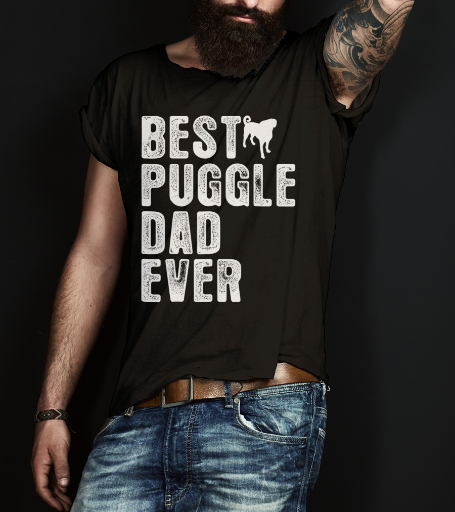 Best Puggle Dad Ever Pug T-Shirt