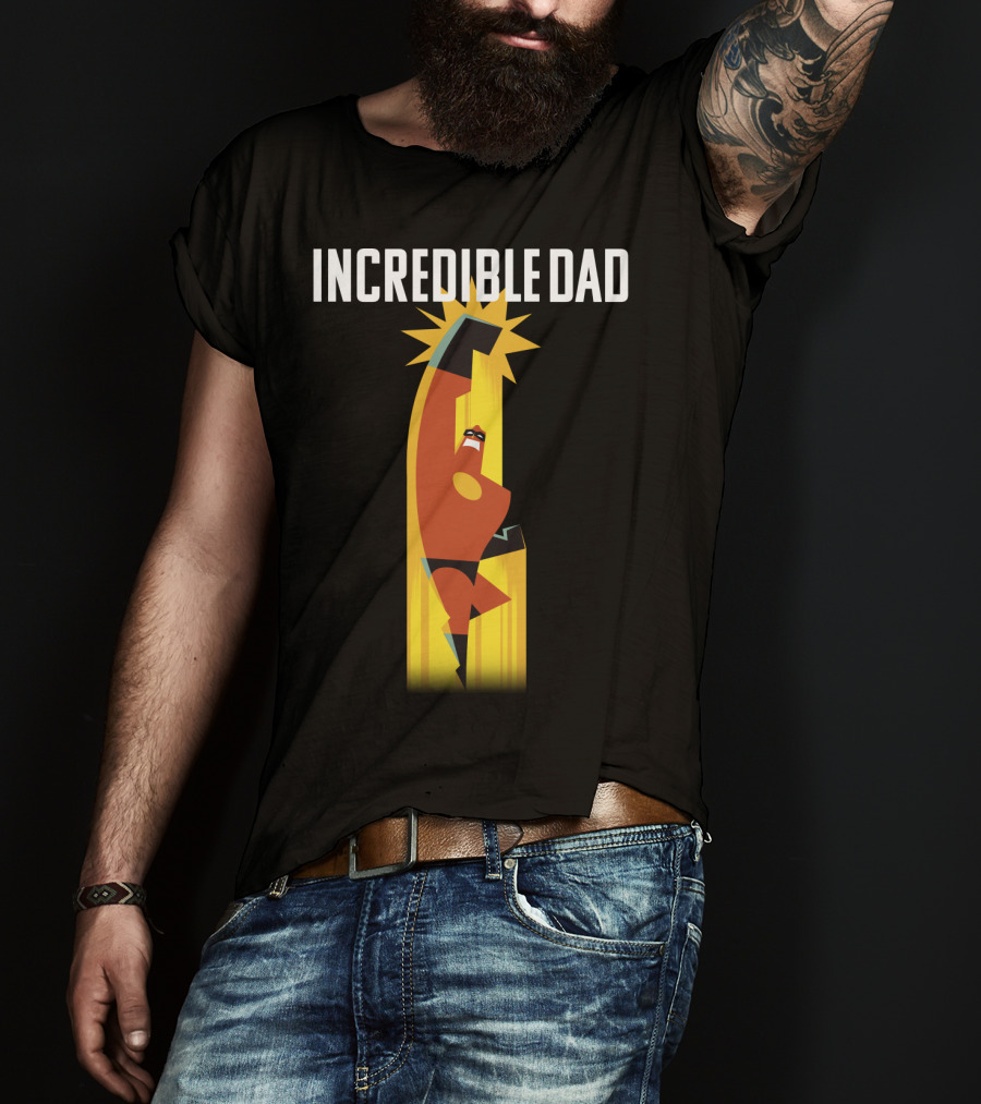 Incredible Dad Disney Pixar Incredibles 2 Dad Powers Superhero Action T-Shirt