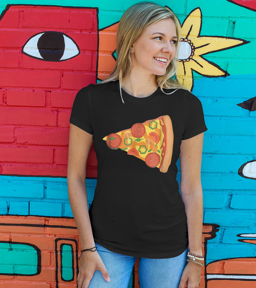 Dad Son Pizza Piece Funny Matching Family 73 Pepperoni Slice T-Shirt