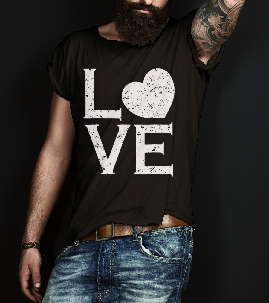 Love Heart Baseball Sports Vintage T-Shirt