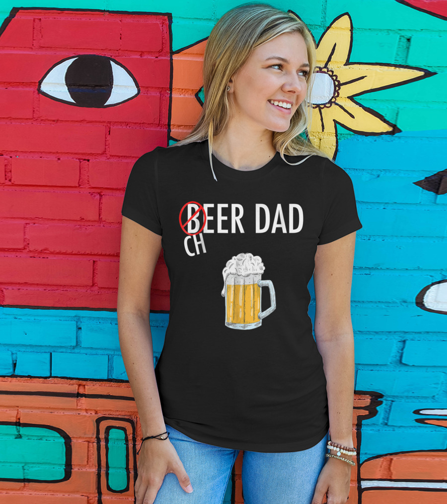 Cheer Dad Beer Cheerleader Father Family Funny T-Shirt