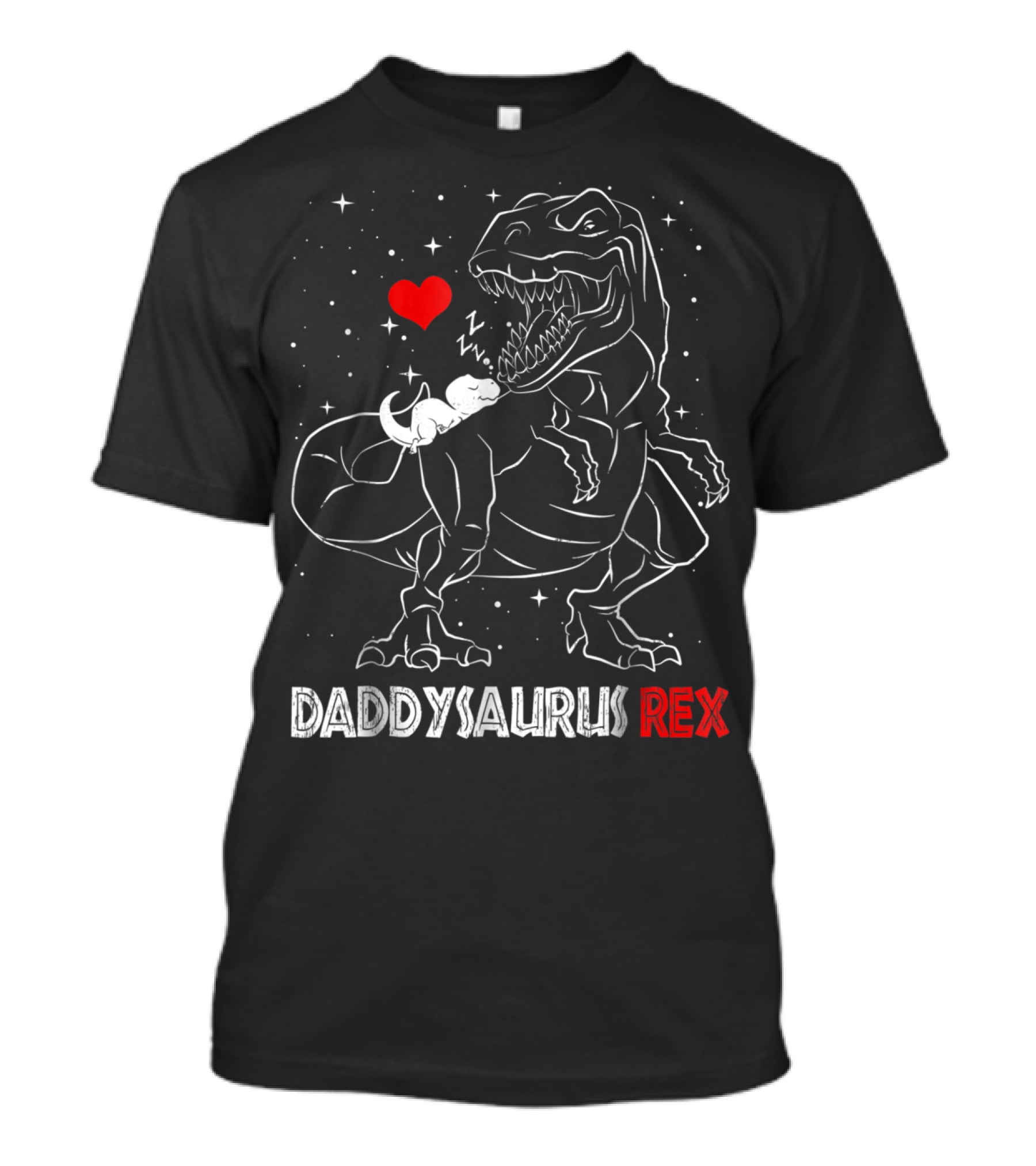 Daddysaurus Rex Funny Dinosaur Heart Dad With Baby Dinosaur T-Shirt