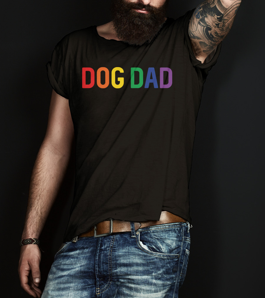 Dog Dad Rainbow Gay Pride T-Shirt