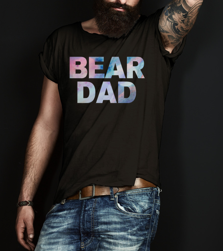 Bear Dad Pastel Text T-Shirt