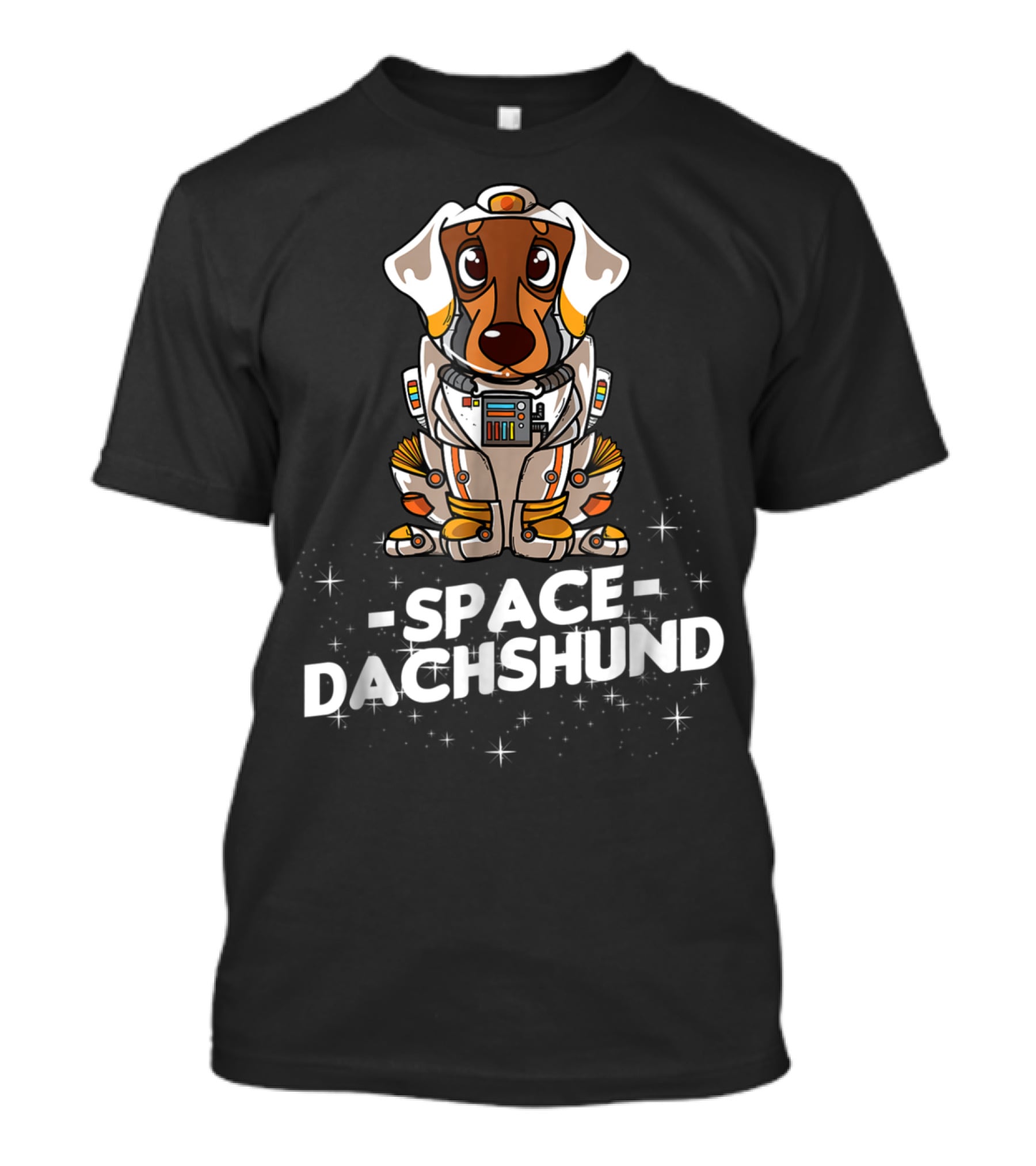 Space Dachshund In Christmas Suit T-Shirt