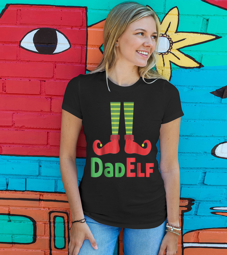 Dad Elf Christmas Family Matching Pajama Party T-Shirt