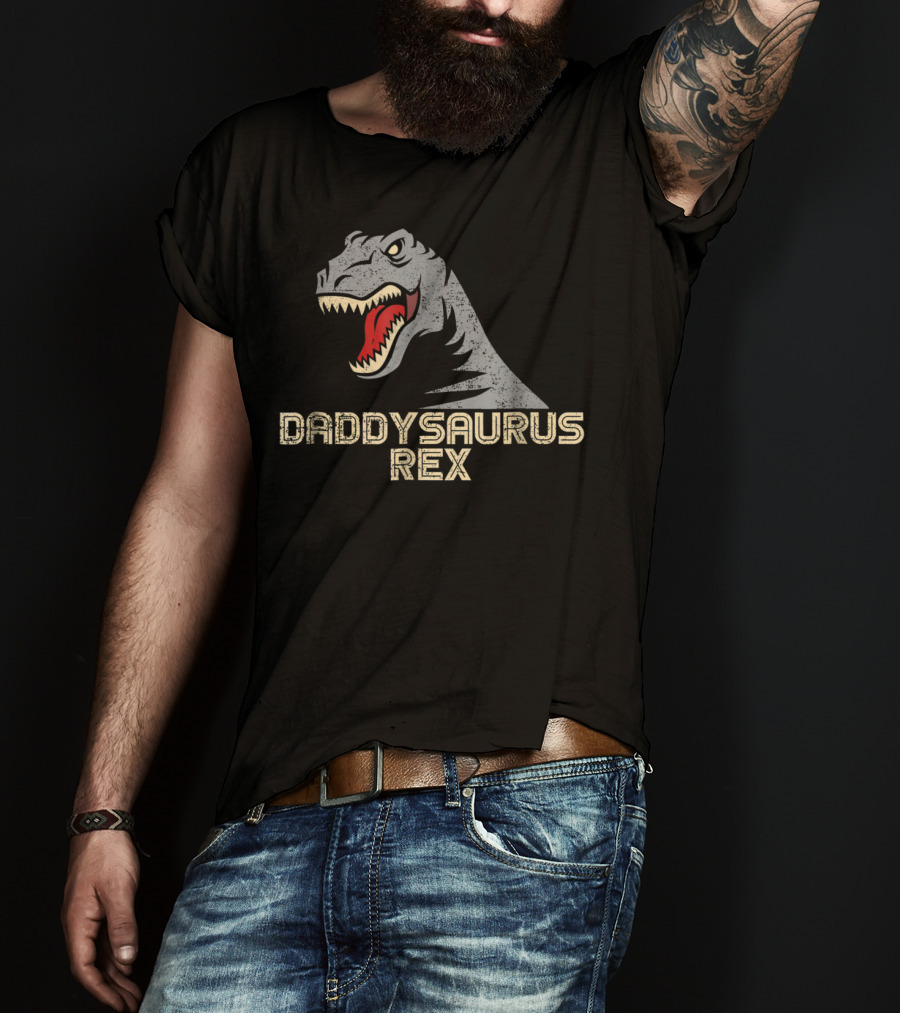Cool Daddysaurus Rex Dinosaur Dad T-Shirt