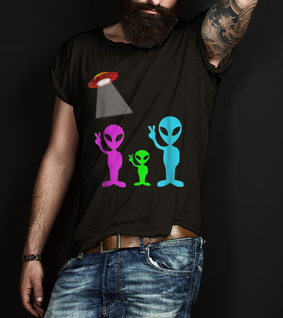 Alien Visitors Fun Space Science Wear Lt88 Peaceful Encounters T-Shirt