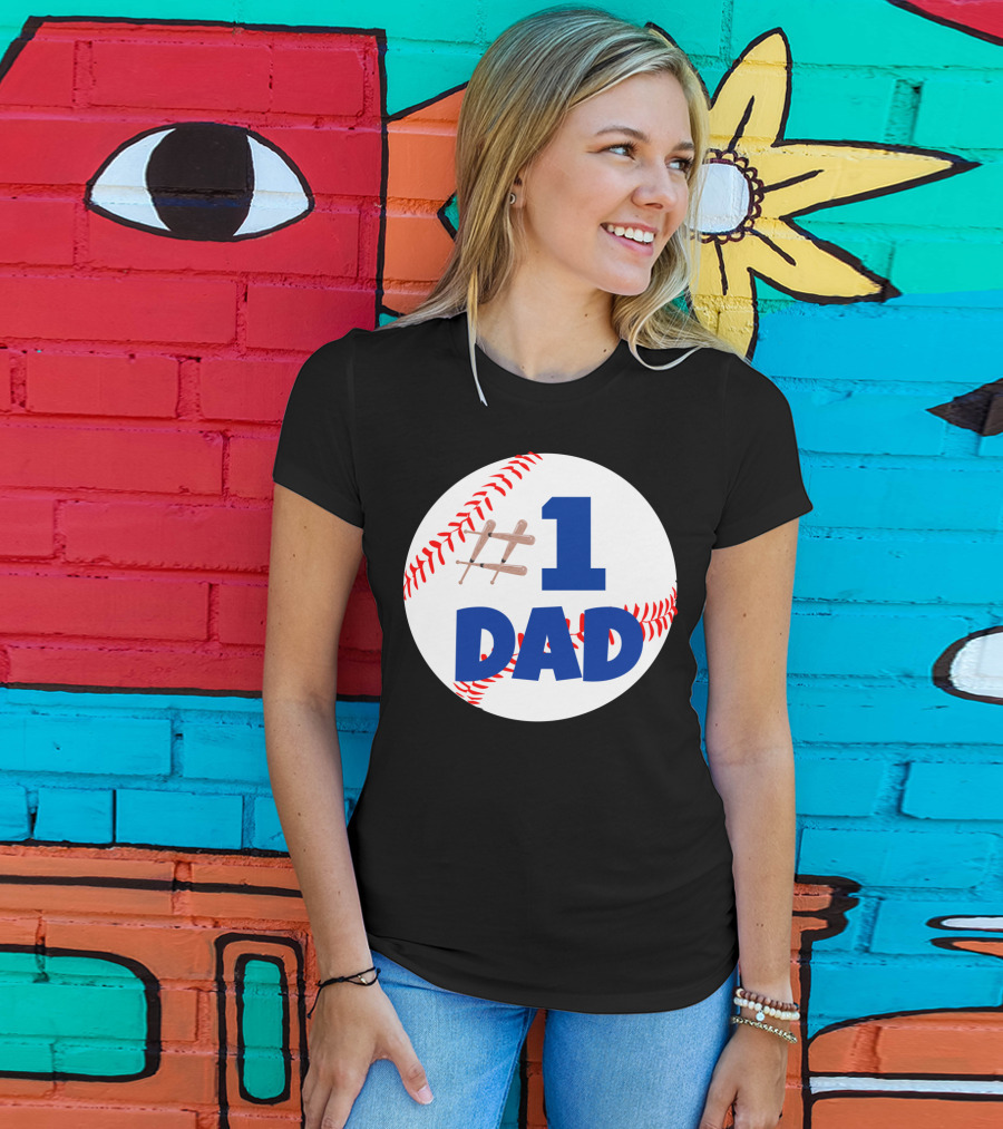 1 Dad Baseball Bats T-Shirt