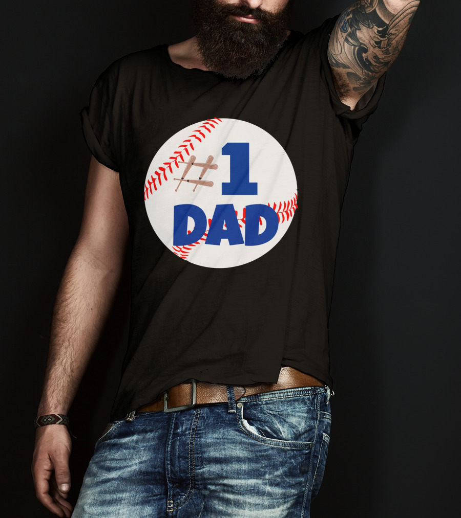 1 Dad Baseball Bats T-Shirt