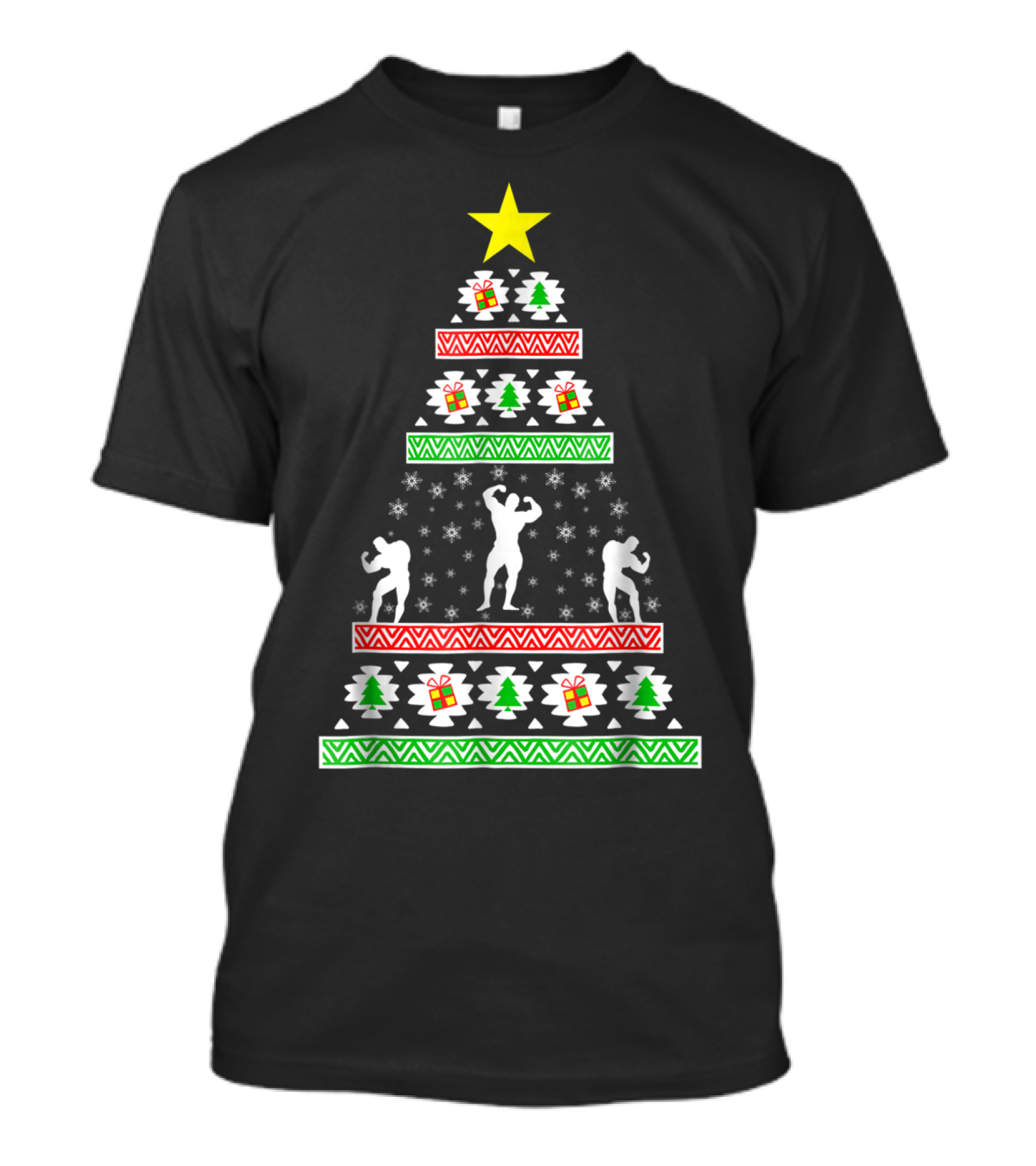 Body Building Christmas Tree Ugly Sweater Dad94 T-Shirt