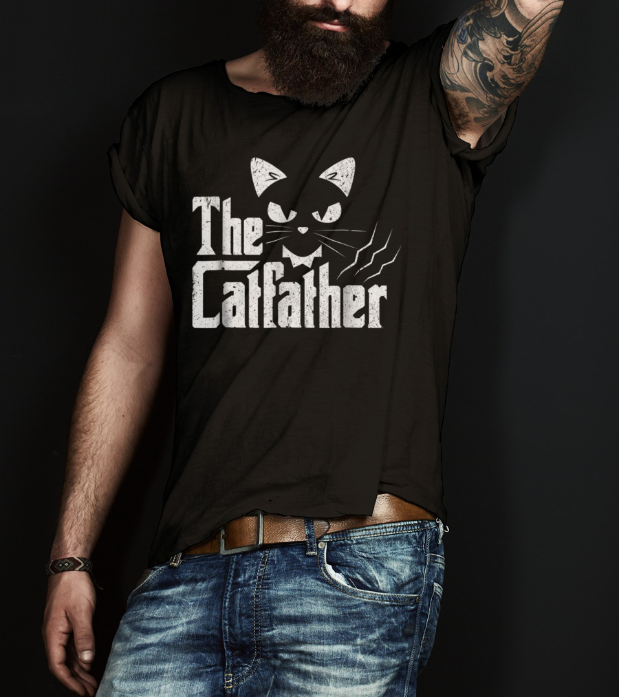 The Catfather Cats Dad Movie Parody Daddy T-Shirt