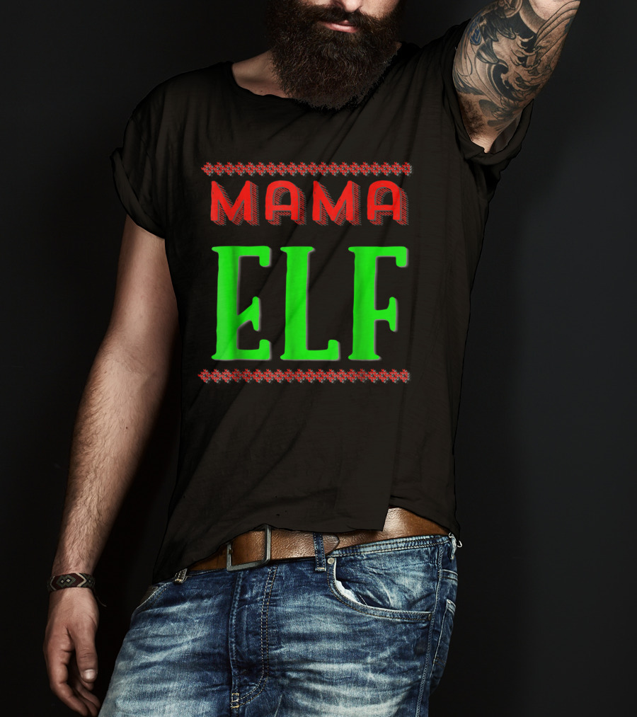 Mama Elf Christmas Holiday T-Shirt