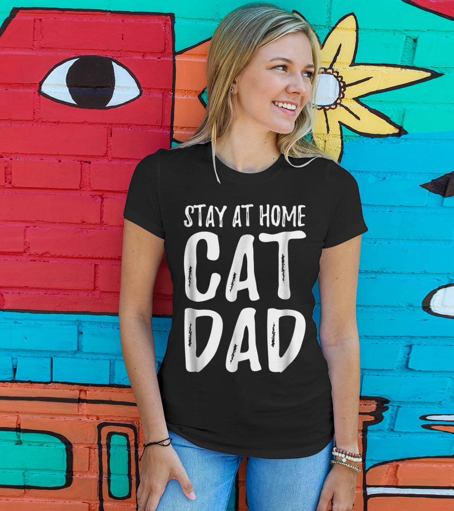 Stay At Home Cat Dad Cat Lover Dad 79 T-Shirt