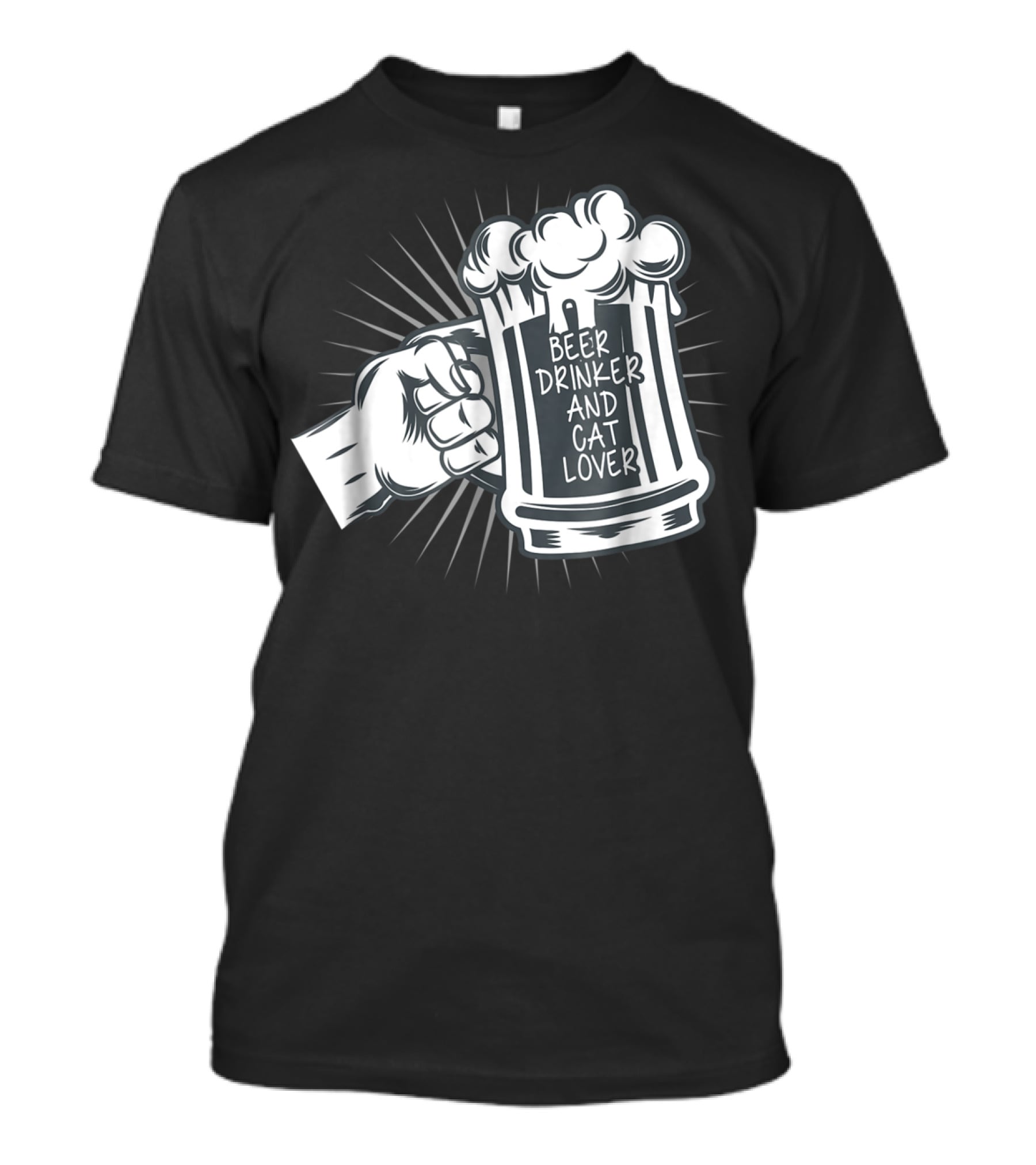 Beer Drinker And Cat Lover Cat Dad81 T-Shirt