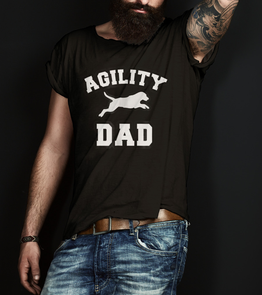 AGILITY DOG DAD Jumping Canine T-Shirt