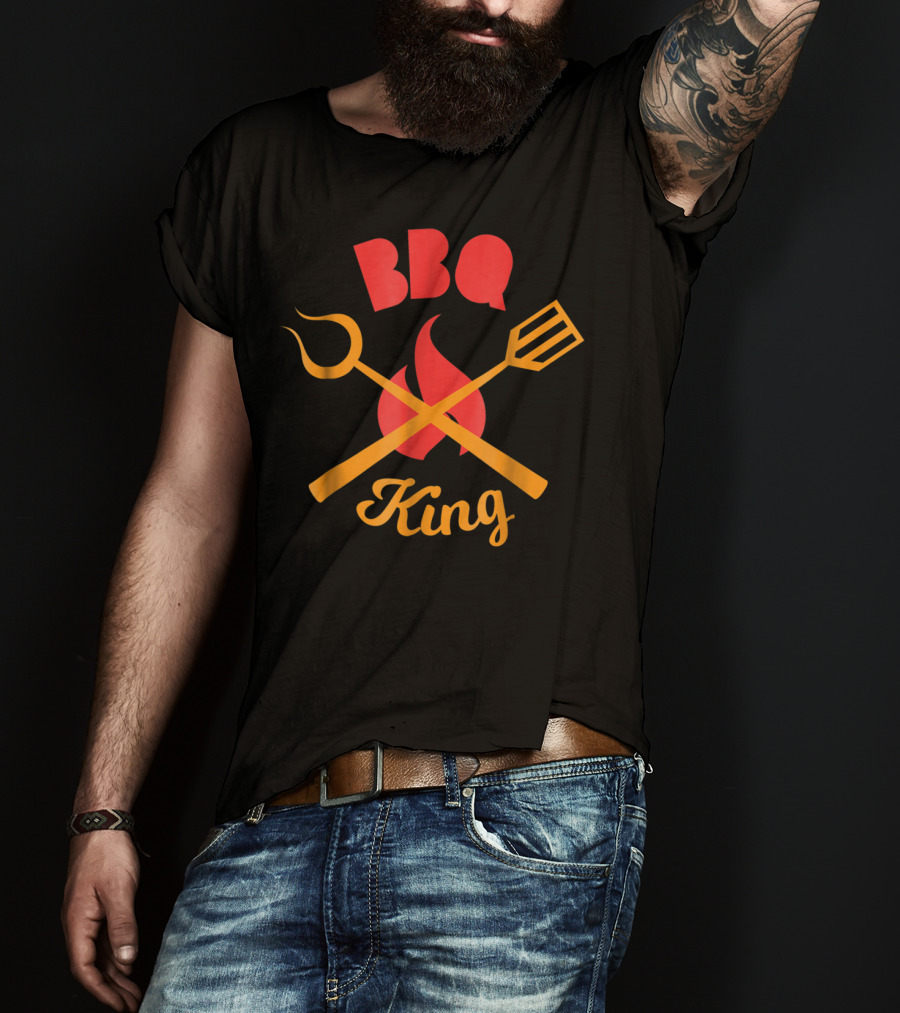 BBQ King Hot Grilled Tools Flame Barbecue T-Shirt