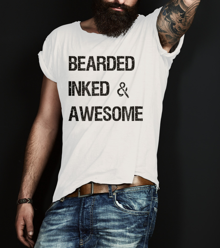 Bearded Inked And Awesome Christmas Husbands18 T-Shirt