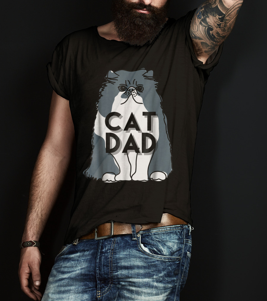 Cat Dad Funny Men Kitty Best T-Shirt