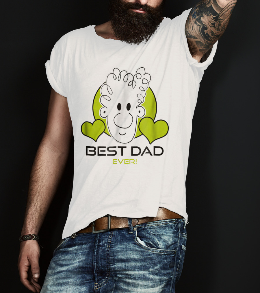 Best Dad Ever Cartoon Heart T-Shirt
