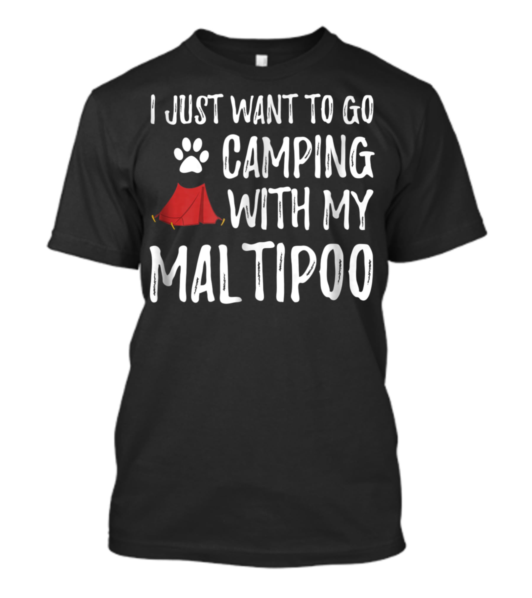 Camping With My Maltipoo For Funny Dog Mom Or Dog Dad Camper91 T-Shirt