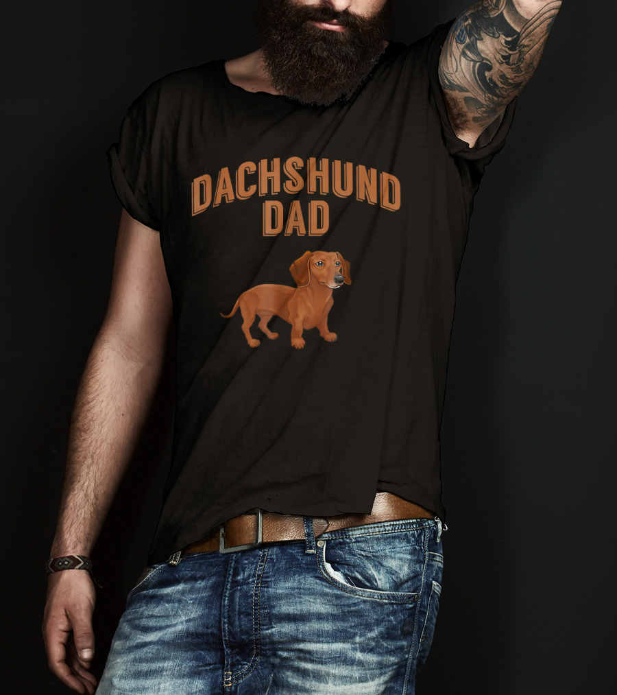 Dachshund Dad Dog Lovers20 Brown Sausage Dog T-Shirt