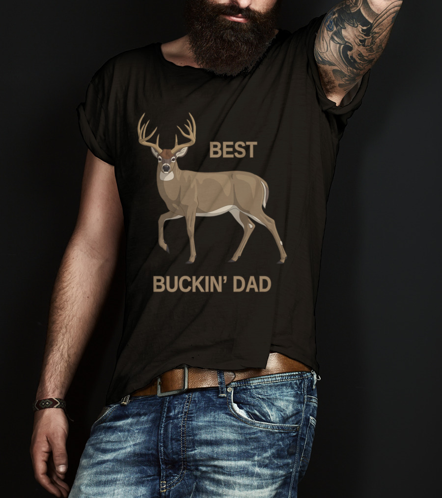 Best Buckin' Dad Whitetail Deer Hunting T-Shirt