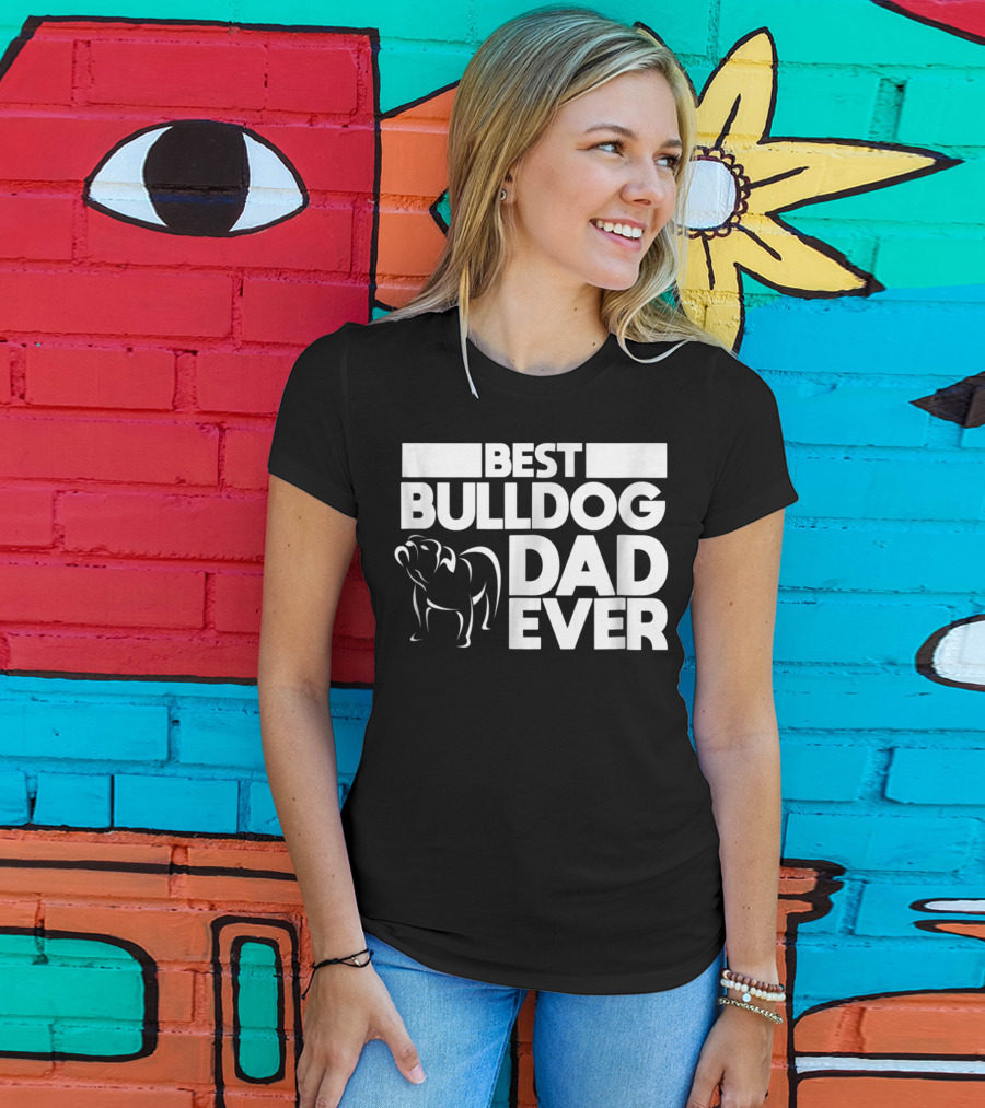 Best Bulldog Dad Ever Boys Frances American24 T-Shirt