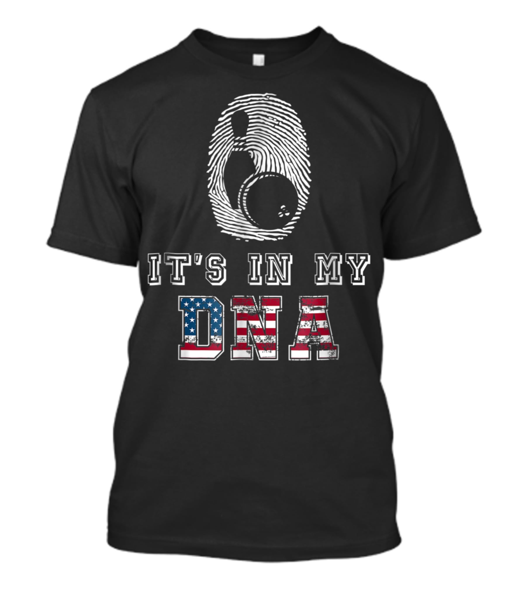 It's In My DNA Bowling Fingerprint American Flag Bowling Novelty And Accessories98 T-Shirt