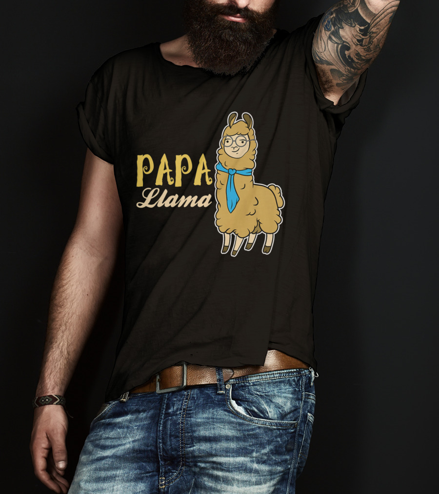 Papa Llama Cool Funny Dad Lover T-Shirt