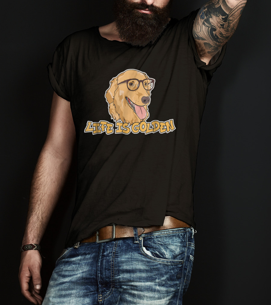 Life Is Golden Retriever Glasses T-Shirt