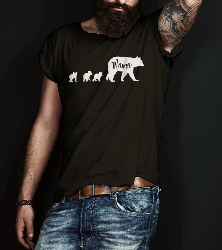 Mama Bear Mom With Three Cubs T-Shirt