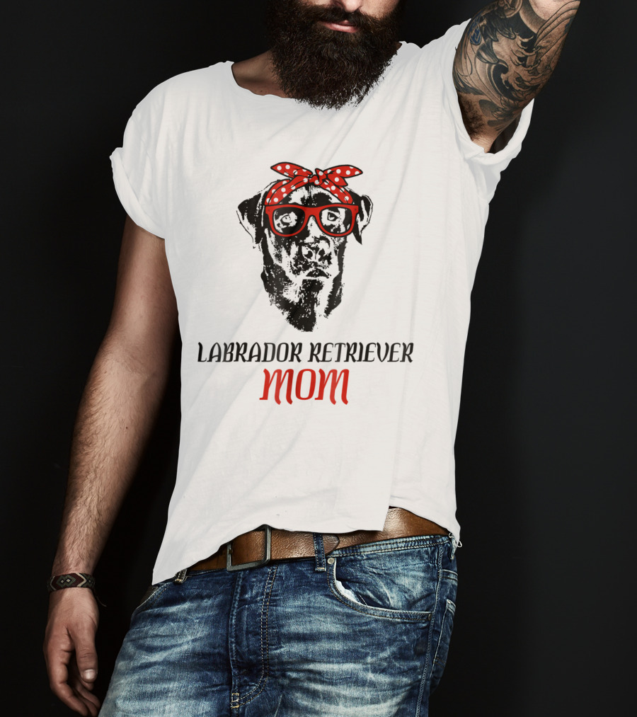LABRADOR RETRIEVER MOM Dog Lover Retro Glasses Bandana T-Shirt