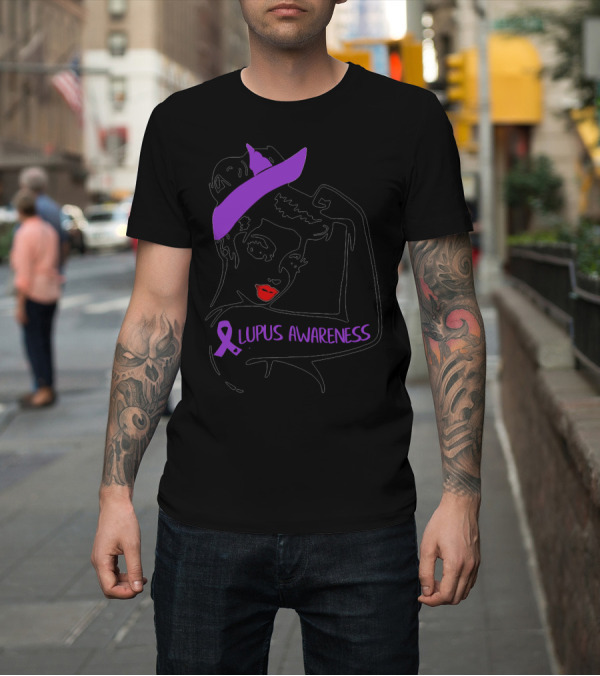 Shirt: Lupus Awareness Mom Wear Purple For Life73 Rosie the Riveter T-Shirt Lupus Awareness Mom Wear Purple For Life73 Rosie the Riveter T-Shirt