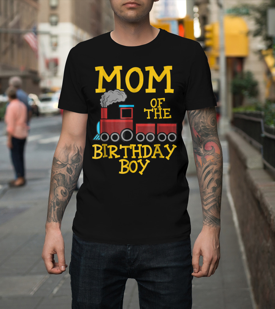 Mom of the Birthday Boy Train Conductor Party T-Shirt