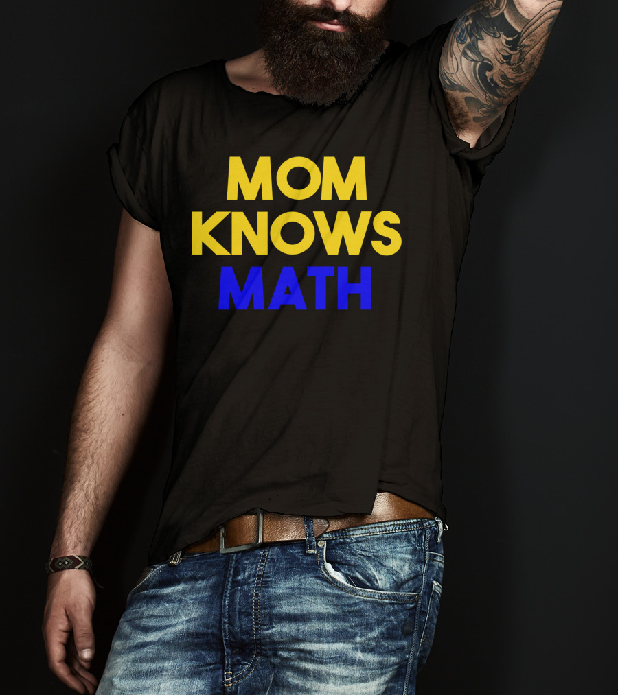 MOM KNOWS MATH Bold Yellow Blue T-Shirt