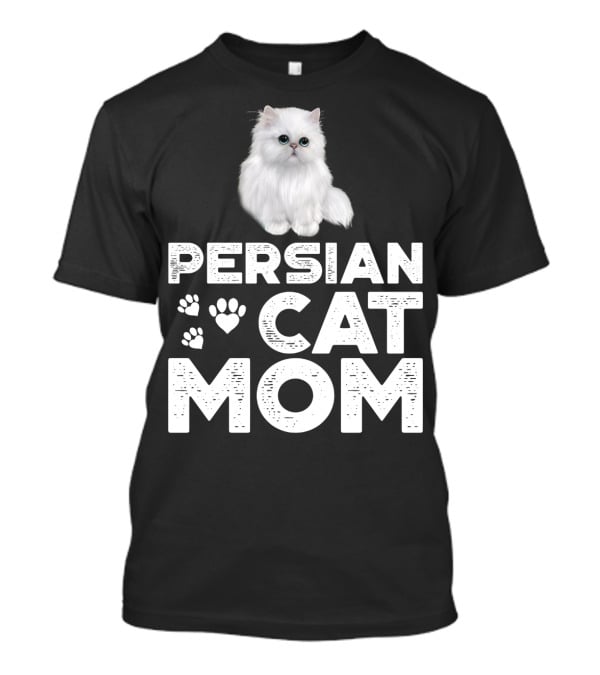 Persian Cat Mom With Paw And Heart Design For Female Cat Owners T-Shirt