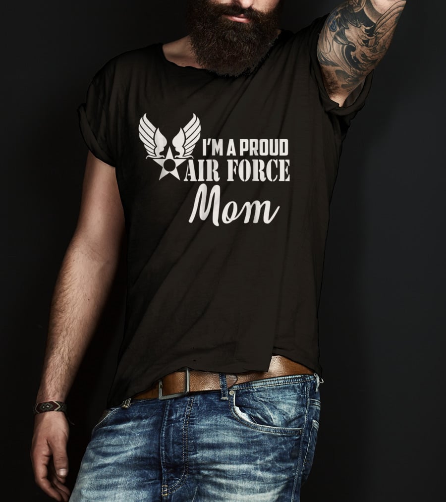 I'm A Proud Air Force Mom Wings Star T-Shirt