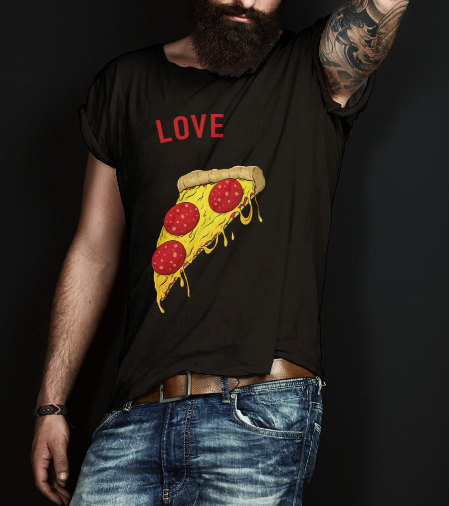 LOVE AT FIRST SLICE Pizza Men Girls Mom And Baby68 T-Shirt