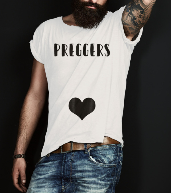 Preggers Announce Baby Prego Mom Heart Idea46 T-Shirt