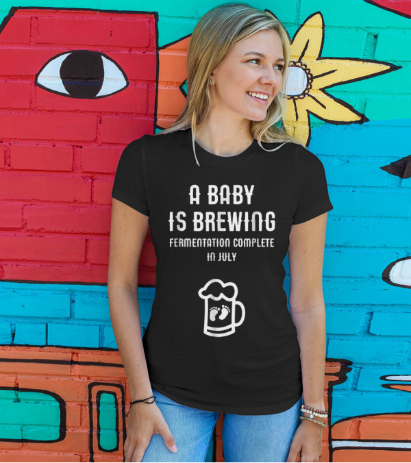 A Baby Is Brewing Fermentation Complete In July Footprint Beer Mug T-Shirt