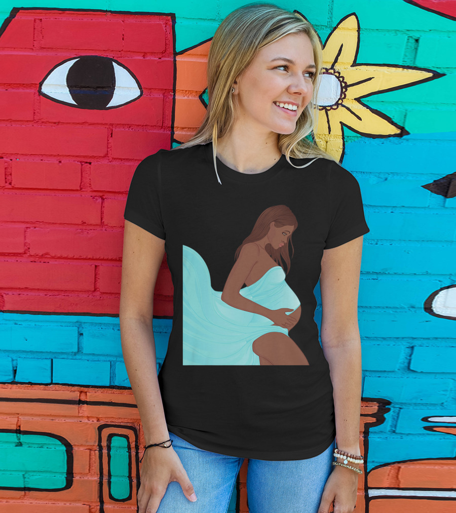 Pregnancy Black Girl Magic African Queen Mom57 T-Shirt