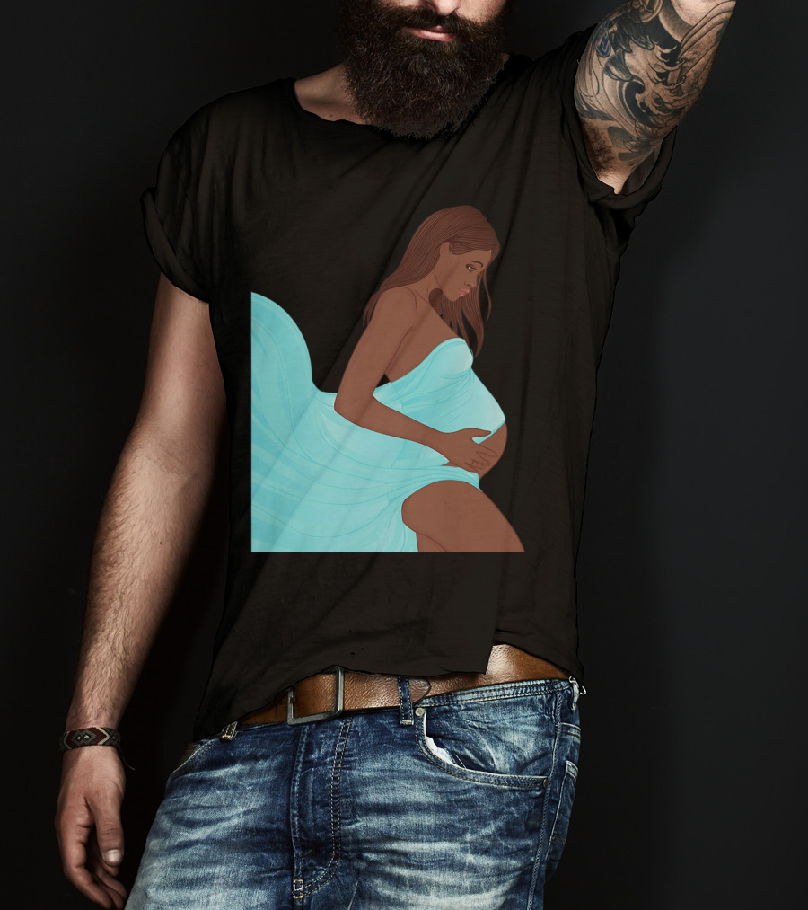 Pregnancy Black Girl Magic African Queen Mom57 T-Shirt